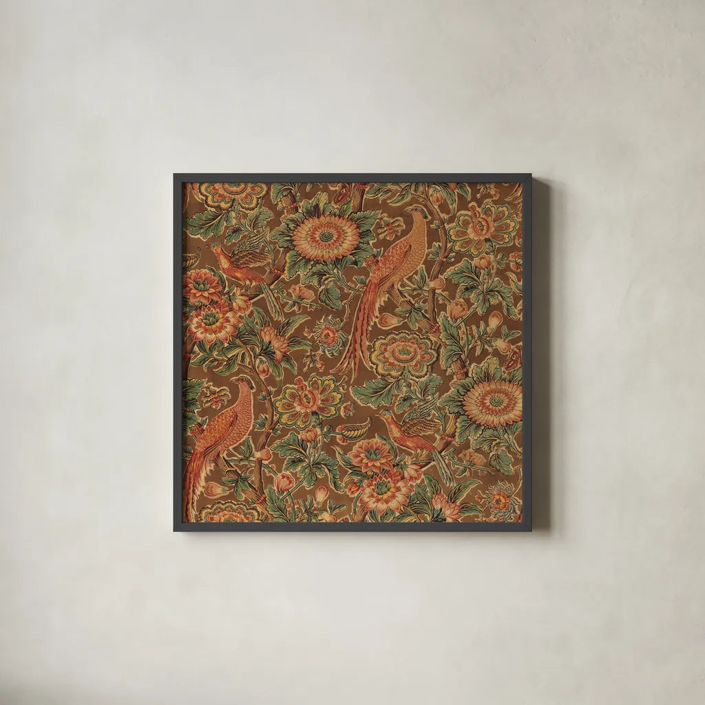 Textile Pattern III by Wild Apple Portfolio. Shown in a sleek black glass frame for a contemporary gallery look. Available as an archival giclee rolled canvas, fine art paper, or poster print. SKU 86356a.