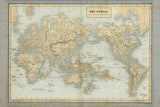 The World Map Neutral by Wild Apple Portfolio. SKU 51556i. Archival Giclee Fine art print for wall decor.