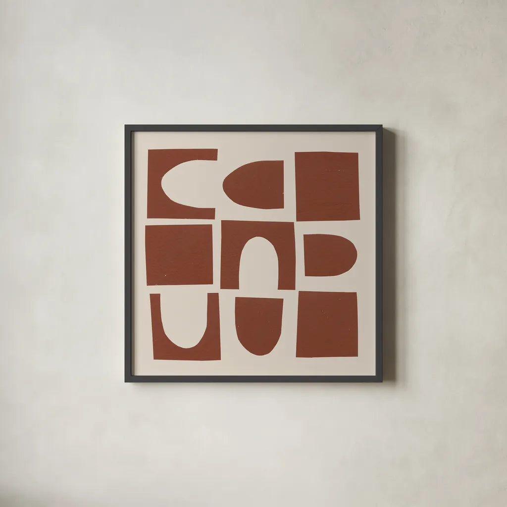 Topsy Turvy I by Wild Apple Portfolio. Shown in a sleek black glass frame for a contemporary gallery look. Available as an archival giclee rolled canvas, fine art paper, or poster print. SKU 80694a.