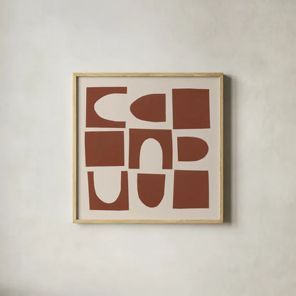 Topsy Turvy I by Wild Apple Portfolio. Shown in a natural wood glass frame for a timeless modern aesthetic. Available as an archival giclee rolled canvas, fine art paper, or poster print. SKU 80694a.