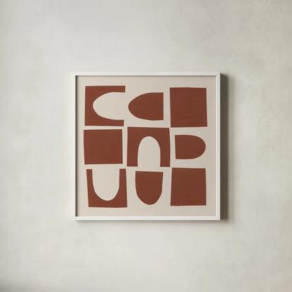 Topsy Turvy I by Wild Apple Portfolio. Shown in a crisp white glass frame for a clean and minimalist style. Available as an archival giclee rolled canvas, fine art paper, or poster print. SKU 80694a.