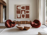Topsy Turvy I by Wild Apple Portfolio. Shown as extra-large giant wall art in a modern living room. Available as an archival giclee rolled canvas, fine art paper, or poster print. SKU 80694a.