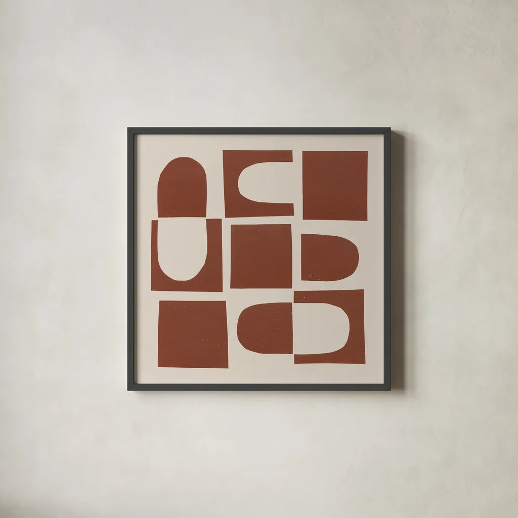 Topsy Turvy II by Wild Apple Portfolio. Shown in a sleek black glass frame for a contemporary gallery look. Available as an archival giclee rolled canvas, fine art paper, or poster print. SKU 80695a.