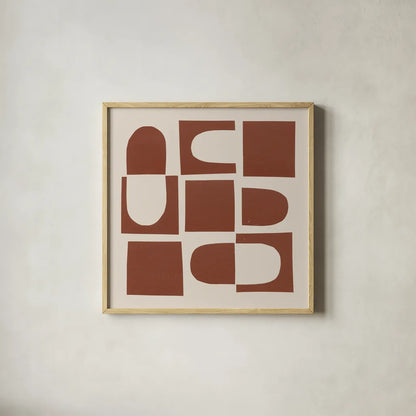 Topsy Turvy II by Wild Apple Portfolio. Shown in a natural wood glass frame for a timeless modern aesthetic. Available as an archival giclee rolled canvas, fine art paper, or poster print. SKU 80695a.