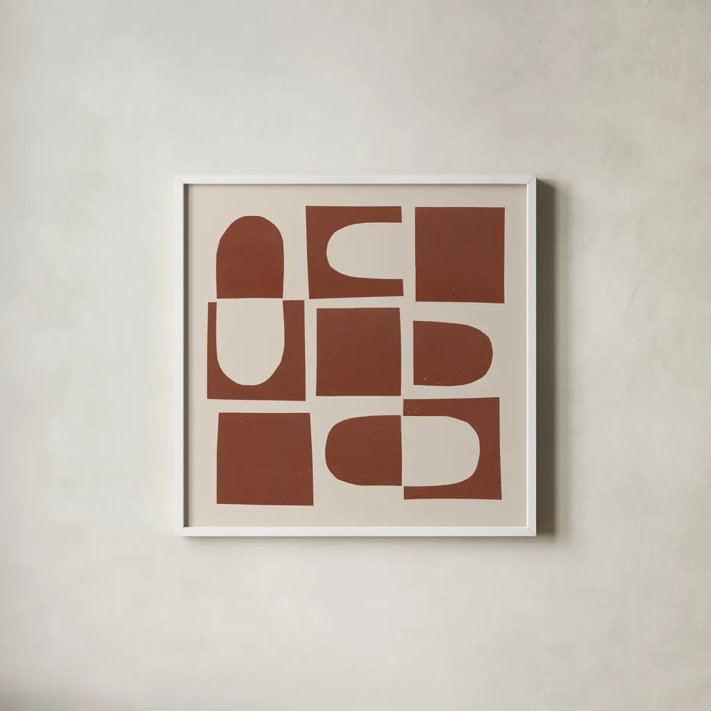 Topsy Turvy II by Wild Apple Portfolio. Shown in a crisp white glass frame for a clean and minimalist style. Available as an archival giclee rolled canvas, fine art paper, or poster print. SKU 80695a.