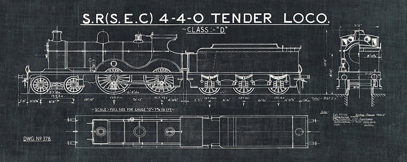 Train Blueprint II Black by Wild Apple Portfolio