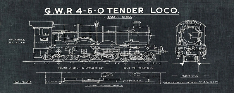 Train Blueprint III Black by Wild Apple Portfolio