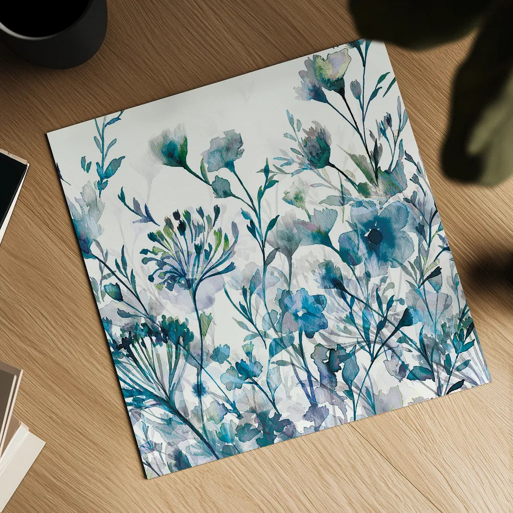 Transparent Garden Apple Green by Wild Apple Portfolio. Shown as a detailed flat fine art print, highlighting archival giclee quality. Available as an archival giclee rolled canvas, fine art paper, or poster print. SKU 17234a.