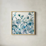 Transparent Garden Apple Green by Wild Apple Portfolio. Shown in a natural wood glass frame for a timeless modern aesthetic. Available as an archival giclee rolled canvas, fine art paper, or poster print. SKU 17234a.
