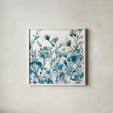 Transparent Garden Apple Green by Wild Apple Portfolio. Shown in a crisp white glass frame for a clean and minimalist style. Available as an archival giclee rolled canvas, fine art paper, or poster print. SKU 17234a.