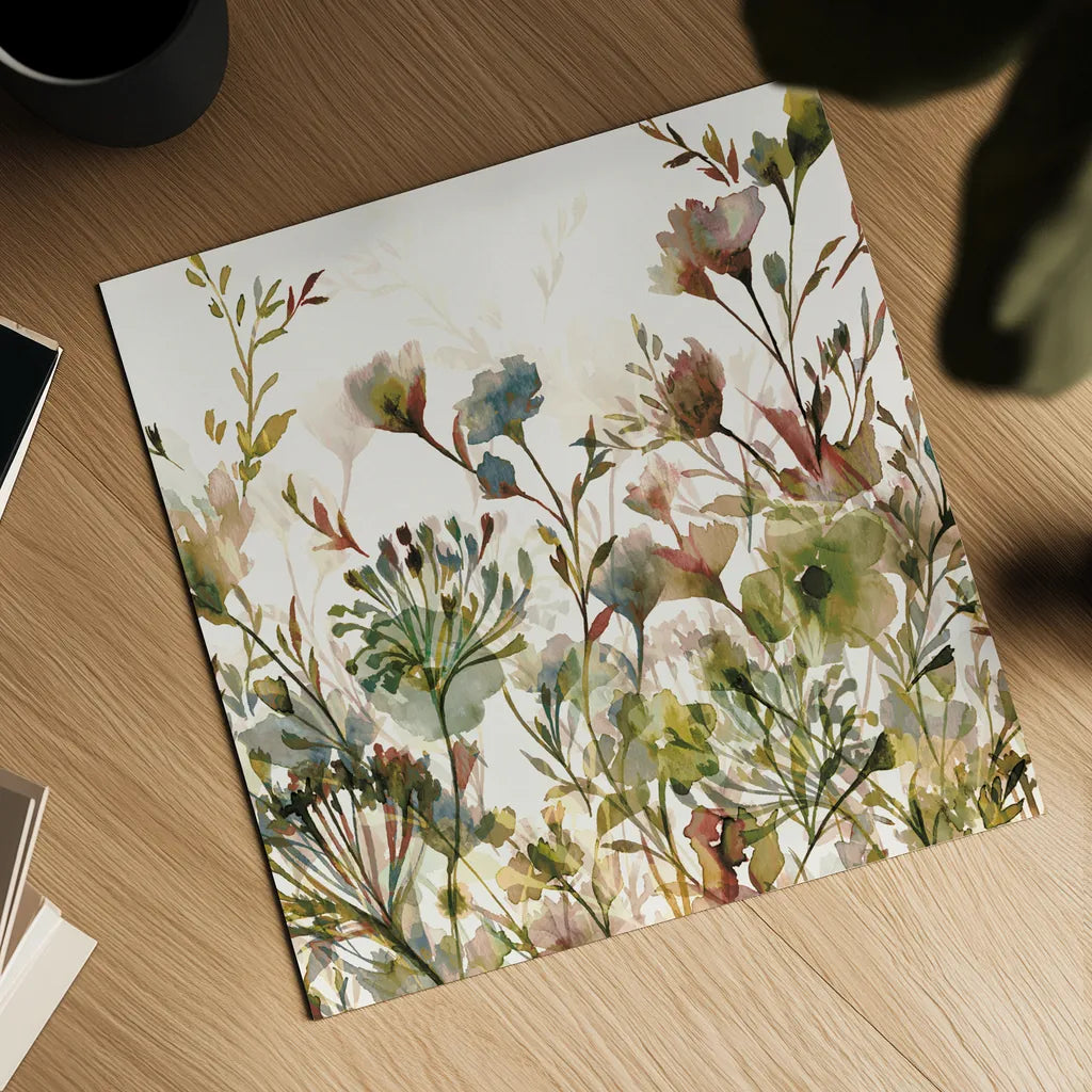 Transparent Garden Honeybloom Crop by Wild Apple Portfolio. Shown as a detailed flat fine art print, highlighting archival giclee quality. Available as an archival giclee rolled canvas, fine art paper, or poster print. SKU 90639a.