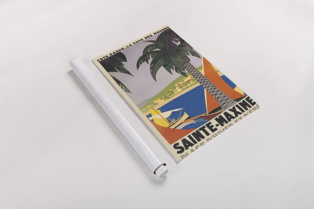 Travel Poster I by Wild Apple Portfolio. shown as a rolled paper print. Available as archival giclee rolled canvas, fine art paper, or poster print. SKU 65647h.