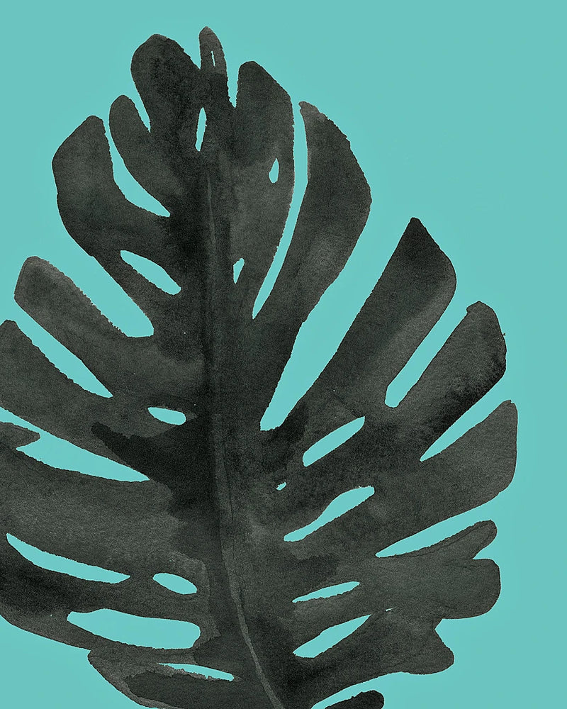 Tropical Palm I BW Turquoise by Wild Apple Portfolio