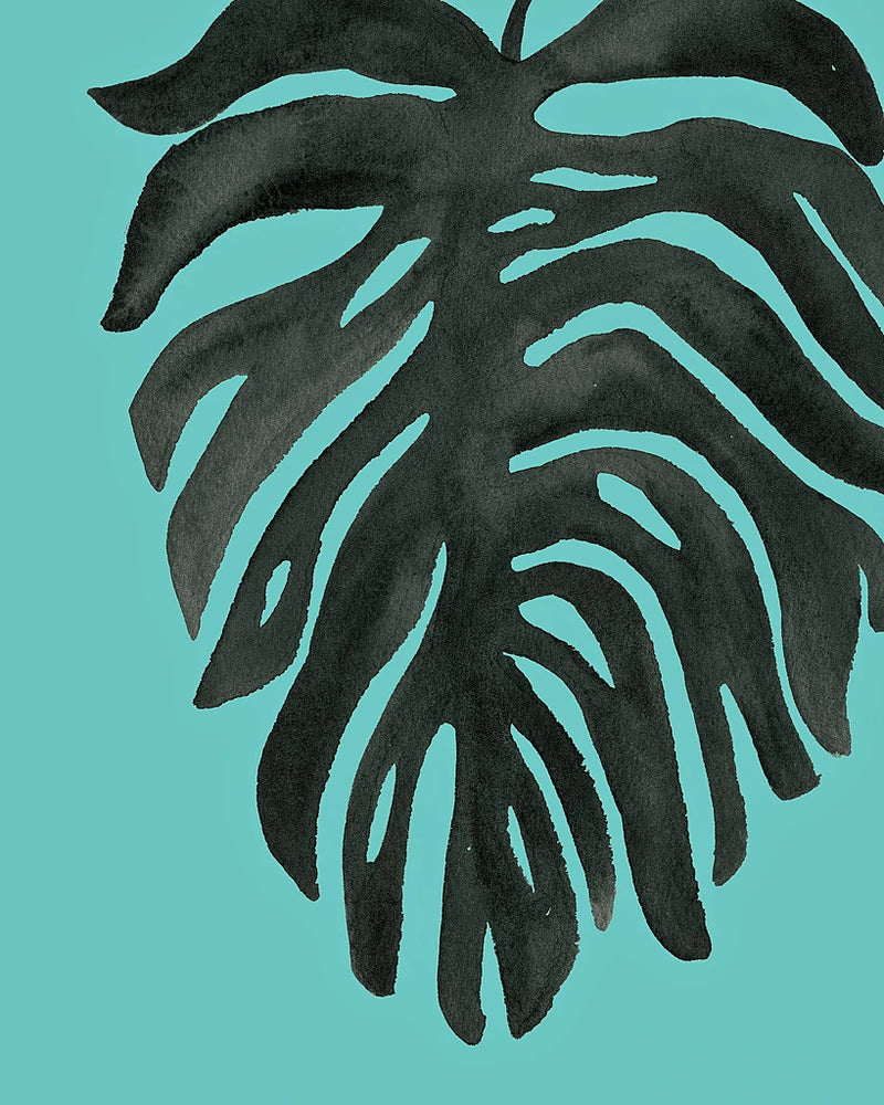 Tropical Palm II BW Turquoise by Wild Apple Portfolio