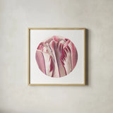 Tulips Circle by Wild Apple Portfolio. Shown in a natural wood glass frame for a timeless modern aesthetic. Available as an archival giclee rolled canvas, fine art paper, or poster print. SKU 44026a.