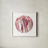 Tulips Circle by Wild Apple Portfolio. Shown in a crisp white glass frame for a clean and minimalist style. Available as an archival giclee rolled canvas, fine art paper, or poster print. SKU 44026a.