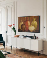 Tuscan Crossing Crop by Wild Apple Portfolio. shown as a framed stretched canvas in a living room above a console. Available as a archival giclee rolled canvas, fine art paper, or poster print. SKU 7562i.