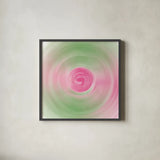 Twirling Garden I by Wild Apple Portfolio. Shown in a sleek black glass frame for a contemporary gallery look. Available as an archival giclee rolled canvas, fine art paper, or poster print. SKU 80712a.