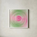 Twirling Garden I by Wild Apple Portfolio. Shown in a crisp white glass frame for a clean and minimalist style. Available as an archival giclee rolled canvas, fine art paper, or poster print. SKU 80712a.