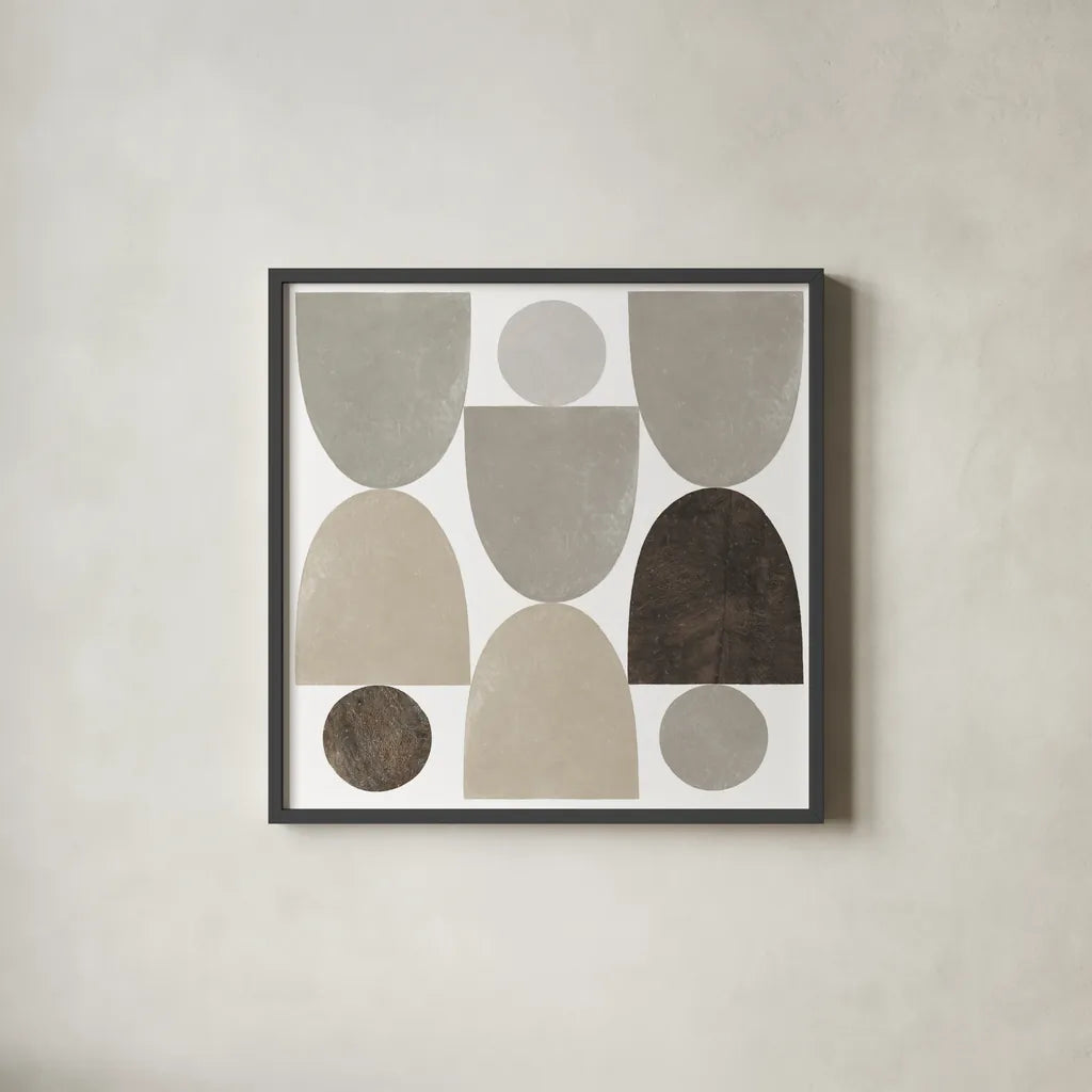 Ups and Downs Sq by Wild Apple Portfolio. Shown in a sleek black glass frame for a contemporary gallery look. Available as an archival giclee rolled canvas, fine art paper, or poster print. SKU 73930a.