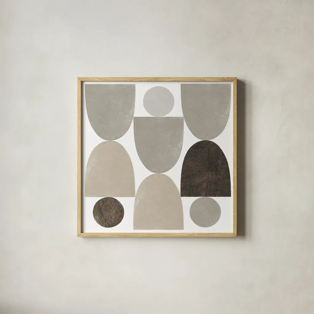 Ups and Downs Sq by Wild Apple Portfolio. Shown in a natural wood glass frame for a timeless modern aesthetic. Available as an archival giclee rolled canvas, fine art paper, or poster print. SKU 73930a.