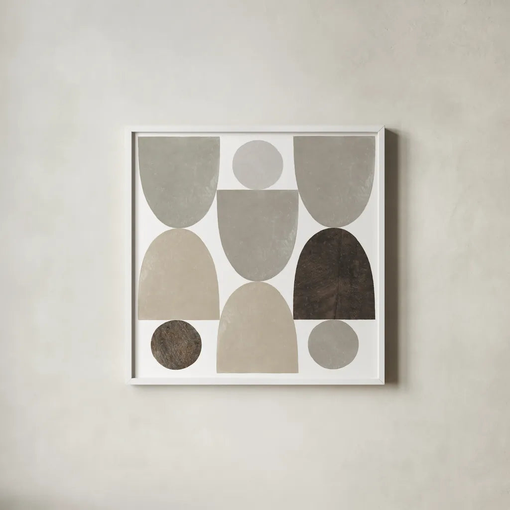 Ups and Downs Sq by Wild Apple Portfolio. Shown in a crisp white glass frame for a clean and minimalist style. Available as an archival giclee rolled canvas, fine art paper, or poster print. SKU 73930a.