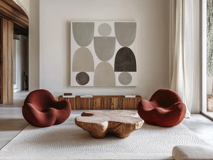 Ups and Downs Sq by Wild Apple Portfolio. Shown as extra-large giant wall art in a modern living room. Available as an archival giclee rolled canvas, fine art paper, or poster print. SKU 73930a.