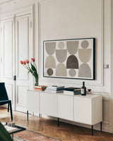 Ups and Downs v2 by Wild Apple Portfolio. shown as a framed stretched canvas in a living room above a console. Available as a archival giclee rolled canvas, fine art paper, or poster print. SKU 73929i.