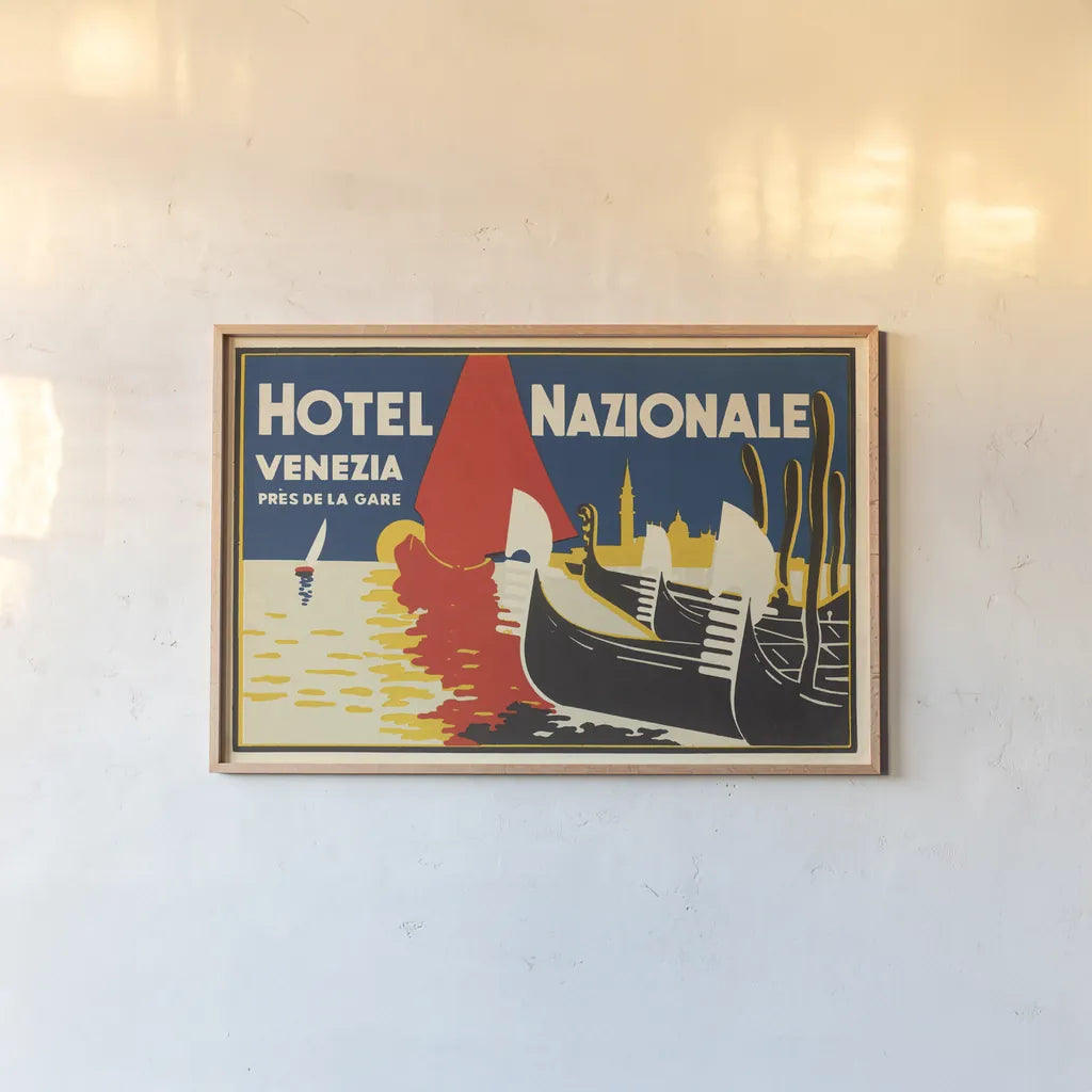 Venezia by Wild Apple Portfolio. shown as a paper print in a natural frame. Available as a archival giclee rolled canvas, fine art paper, or poster print. SKU 95127i.