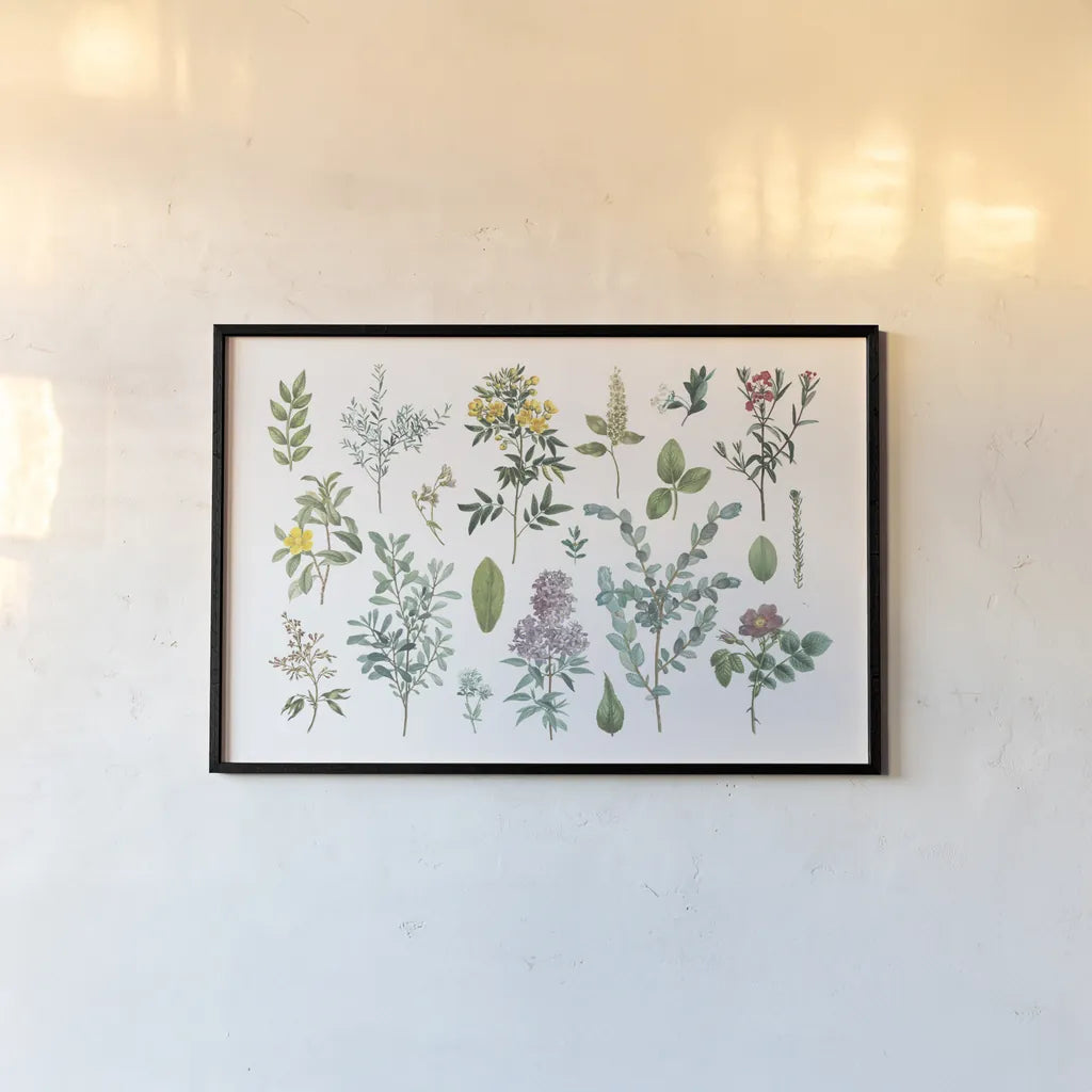 Victorian Garden Bright IV by Wild Apple Portfolio. shown as a paper print in a black flame. Available as a archival giclee rolled canvas, fine art paper, or poster print. SKU 77664i.