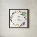 Victorian Garden Bright V by Wild Apple Portfolio. Shown in a sleek black glass frame for a contemporary gallery look. Available as an archival giclee rolled canvas, fine art paper, or poster print. SKU 77665a.
