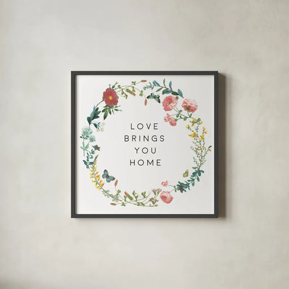 Victorian Garden Bright VI by Wild Apple Portfolio. Shown in a sleek black glass frame for a contemporary gallery look. Available as an archival giclee rolled canvas, fine art paper, or poster print. SKU 77666a.