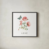 Victorian Garden Bright VII by Wild Apple Portfolio. Shown in a sleek black glass frame for a contemporary gallery look. Available as an archival giclee rolled canvas, fine art paper, or poster print. SKU 77667a.