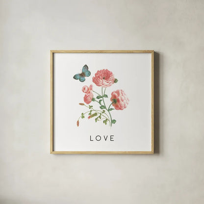 Victorian Garden Bright VII by Wild Apple Portfolio. Shown in a natural wood glass frame for a timeless modern aesthetic. Available as an archival giclee rolled canvas, fine art paper, or poster print. SKU 77667a.