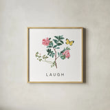 Victorian Garden Bright VIII by Wild Apple Portfolio. Shown in a natural wood glass frame for a timeless modern aesthetic. Available as an archival giclee rolled canvas, fine art paper, or poster print. SKU 77668a.
