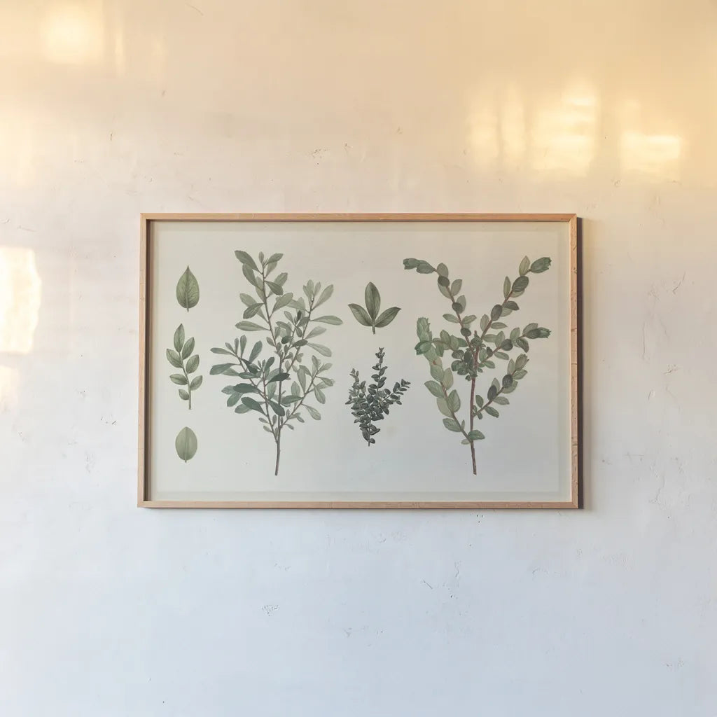 Victorian Garden Chart I by Wild Apple Portfolio. shown as a paper print in a natural frame. Available as a archival giclee rolled canvas, fine art paper, or poster print. SKU 69181i.