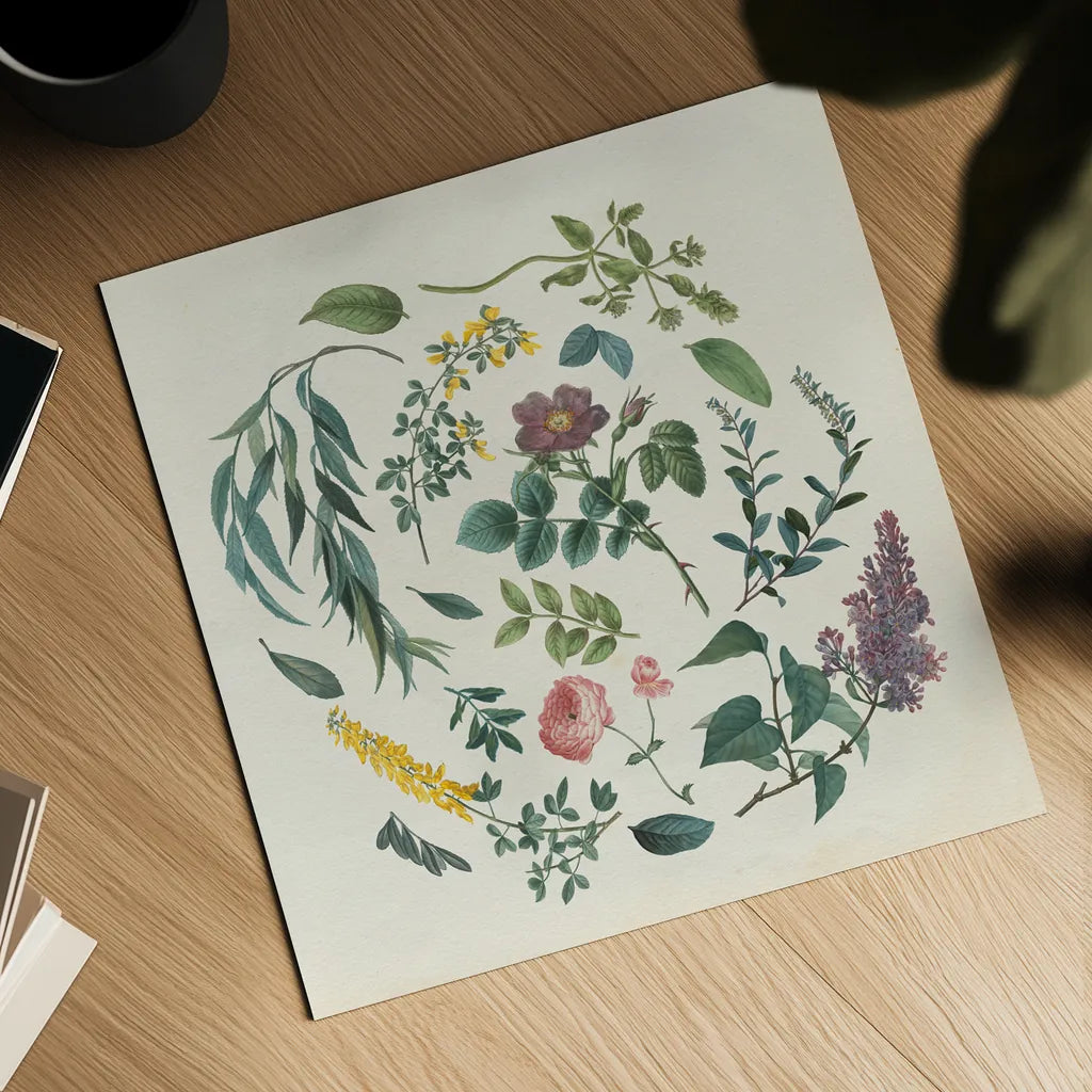 Victorian Garden I by Wild Apple Portfolio. Shown as a detailed flat fine art print, highlighting archival giclee quality. Available as an archival giclee rolled canvas, fine art paper, or poster print. SKU 46805a.