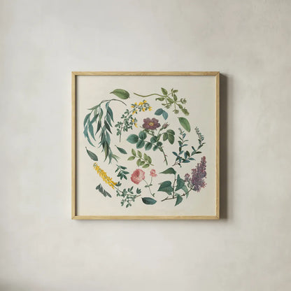 Victorian Garden I by Wild Apple Portfolio. Shown in a natural wood glass frame for a timeless modern aesthetic. Available as an archival giclee rolled canvas, fine art paper, or poster print. SKU 46805a.