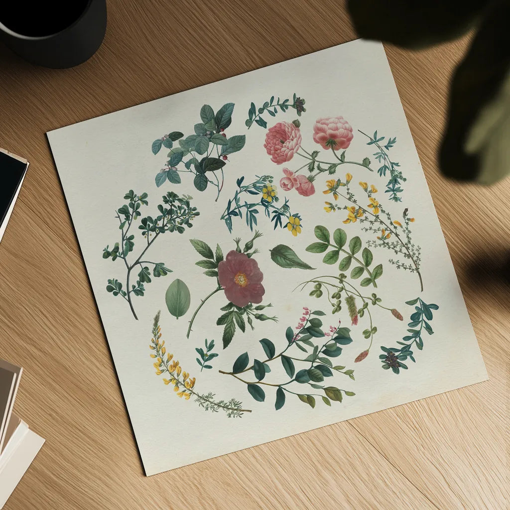 Victorian Garden II by Wild Apple Portfolio. Shown as a detailed flat fine art print, highlighting archival giclee quality. Available as an archival giclee rolled canvas, fine art paper, or poster print. SKU 46806a.