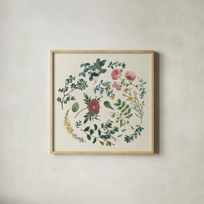 Victorian Garden II by Wild Apple Portfolio. Shown in a natural wood glass frame for a timeless modern aesthetic. Available as an archival giclee rolled canvas, fine art paper, or poster print. SKU 46806a.