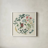 Victorian Garden II by Wild Apple Portfolio. Shown in a crisp white glass frame for a clean and minimalist style. Available as an archival giclee rolled canvas, fine art paper, or poster print. SKU 46806a.