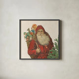 Victorian Santa I by Wild Apple Portfolio. Shown in a sleek black glass frame for a contemporary gallery look. Available as an archival giclee rolled canvas, fine art paper, or poster print. SKU 57211a.