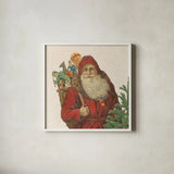 Victorian Santa I by Wild Apple Portfolio. Shown in a crisp white glass frame for a clean and minimalist style. Available as an archival giclee rolled canvas, fine art paper, or poster print. SKU 57211a.
