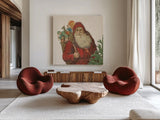 Victorian Santa I by Wild Apple Portfolio. Shown as extra-large giant wall art in a modern living room. Available as an archival giclee rolled canvas, fine art paper, or poster print. SKU 57211a.