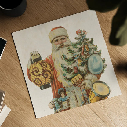 Victorian Santa II by Wild Apple Portfolio. Shown as a detailed flat fine art print, highlighting archival giclee quality. Available as an archival giclee rolled canvas, fine art paper, or poster print. SKU 57212a.
