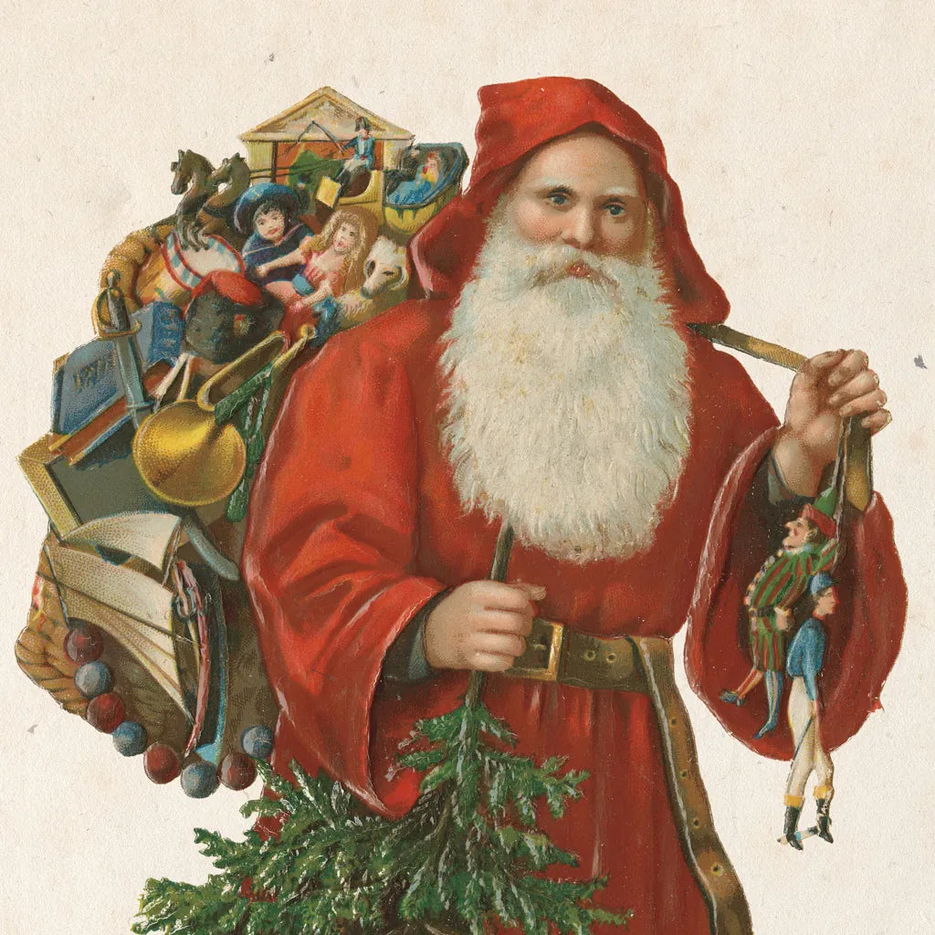 Victorian Santa III by Wild Apple Portfolio. SKU 57213a. Archival Giclee Fine art print for wall decor.