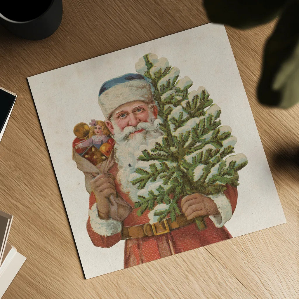 Victorian Santa IV by Wild Apple Portfolio. Shown as a detailed flat fine art print, highlighting archival giclee quality. Available as an archival giclee rolled canvas, fine art paper, or poster print. SKU 57214a.