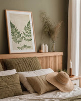 Vintage Ferns VII no Border Crop by Wild Apple Portfolio. shown as a paper print in a natural frame. Available as a archival giclee rolled canvas, fine art paper, or poster print. SKU 16522h.