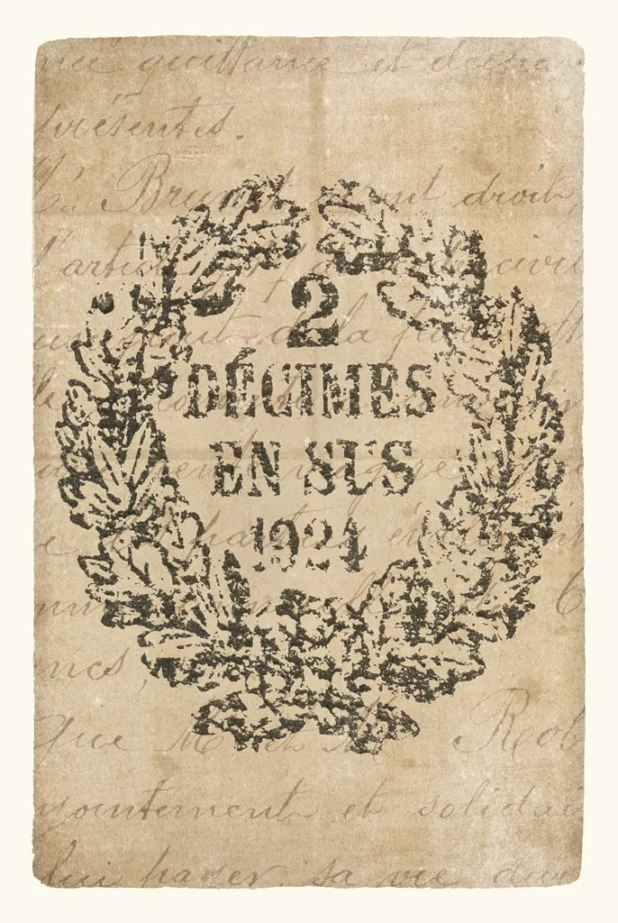 Vintage Letter Crest II Antique Border v3 by Wild Apple Portfolio. SKU 47830h. Archival Giclee Fine art print for wall decor.