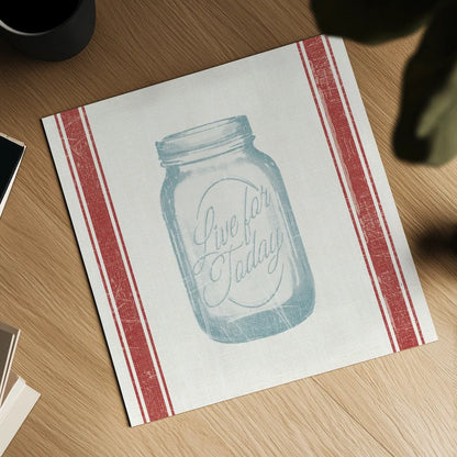 Vintage Mason Jar II by Wild Apple Portfolio. Shown as a detailed flat fine art print, highlighting archival giclee quality. Available as an archival giclee rolled canvas, fine art paper, or poster print. SKU 57423a.